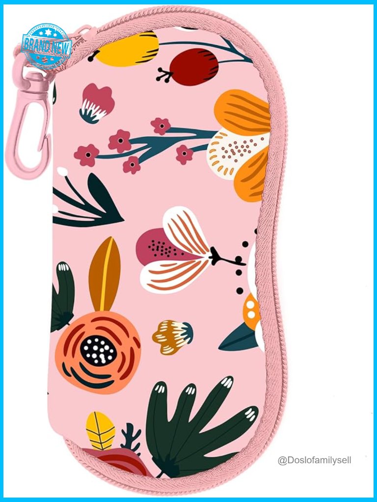 Neoprene Eyeglass Case Soft Zipper Pouch Kawaii Cute Travel Accessory